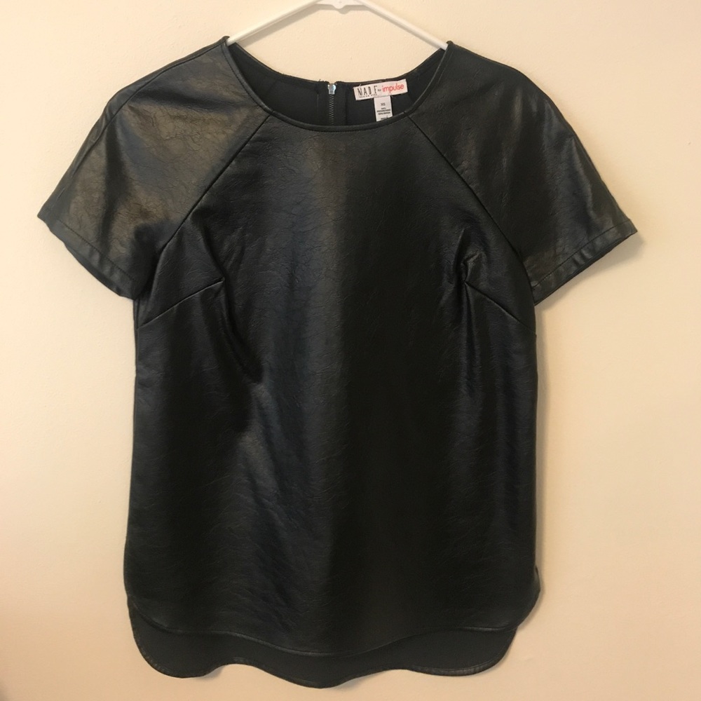 Impulse faux leather top